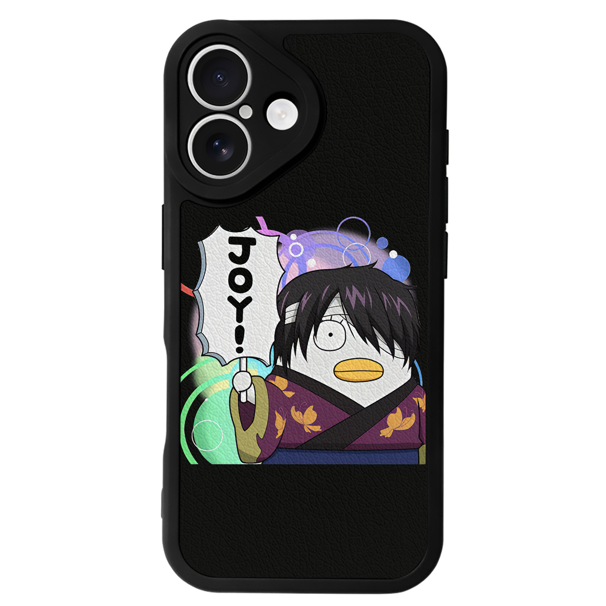 （画像用） ぎんたま 坂田銀時（さかたぎんとき） 神楽 志村新八（しむら しんぱち） GINTAMA Sakata Gintoki Kagura Shimura Shinpachi 【iPhone 16シリーズ対応】シリコンスマホケース（レザー調） 材質：シリコン